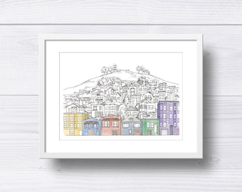San Francisco Houses on the Hill Print