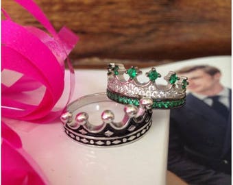 crown ring,silver crown ring,queen ring,king ring,crown ring set
