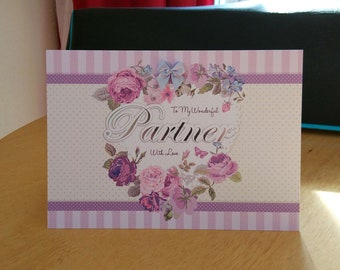 Partner Birthday Card - luxury quality bespoke UK handmade