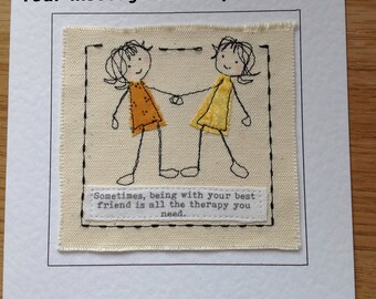 Best friend birthday card. Best friend get well card. BFF card.Handmade best friend card. Personalised card for friend. Girlfriend card