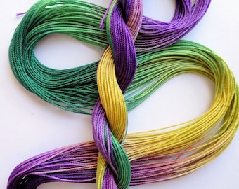 Size 10 "Mardi Gras" hand dyed thread 6 cord cordonnet tatting crochet cotton