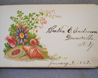 Antique Autograph Album Book 1882