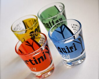 Vintage Federal Glass Rumpus Set Shot glasses Set of 4