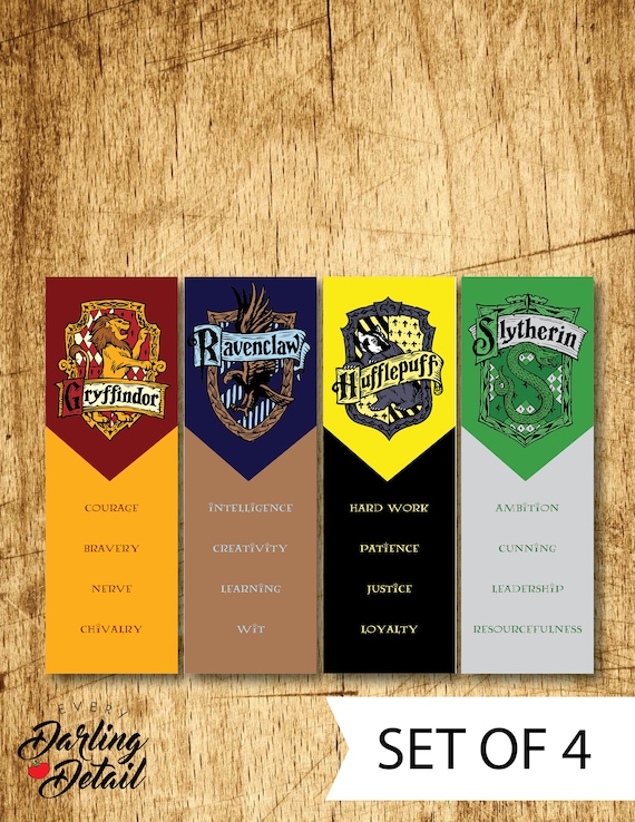 harry potter printable bookmarks gryffindor slytherin