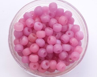 50 Misty Pink Crow Beads size 9x6mm with 3mm hole