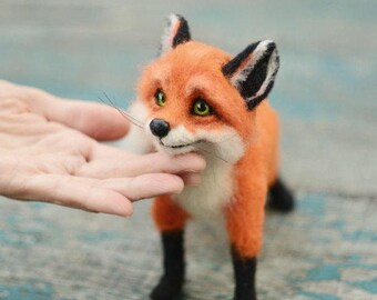 Felted fox Beautiful fox Needle felting fox Portrait fox Felted animal Miniature fox Fox totem Cute fox Redhead fox Red fox Sly fox Fox toy
