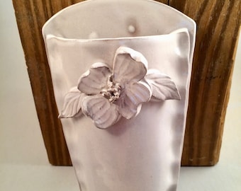 Pottery Wall Vase with Dogwood