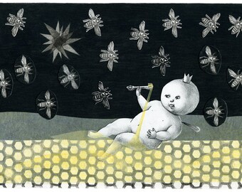 Limited Edition Print A4 size - The princess bee 6/50