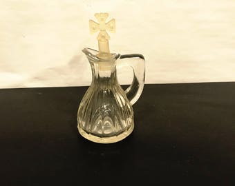 Vintage Glass Holy Water Ewer Vessel