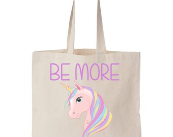Be More Unicorn Canvas Tote Shopping Bag