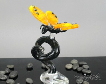 Butterfly Sculpture - Blown Glass - Handcrafted Nature Art