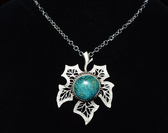 Wood Turquoise on silver