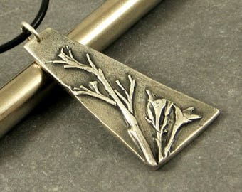 Silver Pendant Necklace Fine Silver Jewelry PMC Necklace Gifts for Her