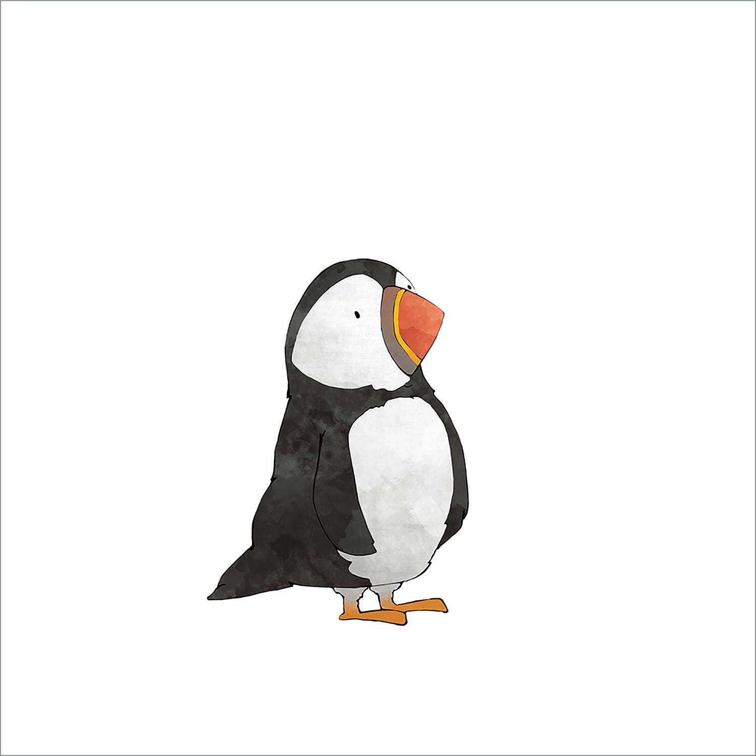 Puffin Illustration Arctic Animal Art Print Kids Room