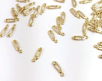 10Pcs MATTE Gold Safety Pin Charm Petite Dainty Pendant Solidarity Pin Empowerment Jewelry Supply LIMITED EDITION 10PSM-G