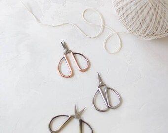 Vintage Finish Mini Bonsai Embroidery Crafting Scissors - 2.375" - Rose Gold / Silver / Gold
