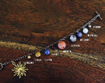 Solar System Bracelet Gem Stone