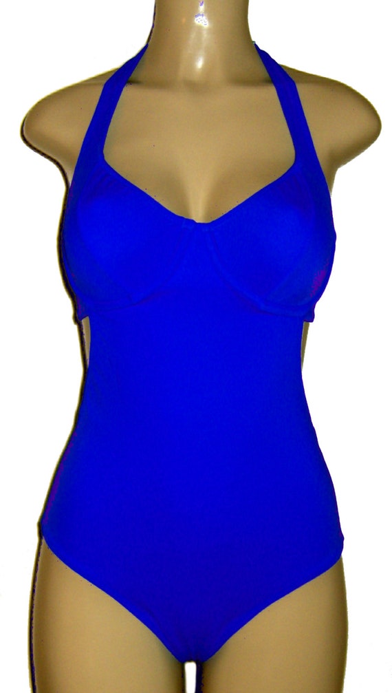 Halter Neck Underwire One Piece Swimsuit-Women's Cutaway