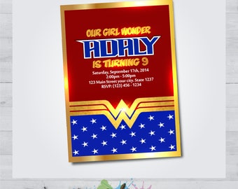 Wonder Woman - Wonder Woman Invitation - Wonder Woman Party - Wonder Woman birthday - Wonder Woman Invite - Wonder Woman Occasion