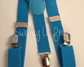 Blue Boys Suspenders, Blue Wedding, Ring Bearer, Suspenders, Toddler Suspenders, Braces, Adjustable Suspenders, Ring Boy Suspenders