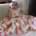 PDF Knitting Pattern, Simple baby blanket, beginner knitting blanket pattern, striped baby blanket pattern, Lion Brand Ice Cream Pattern