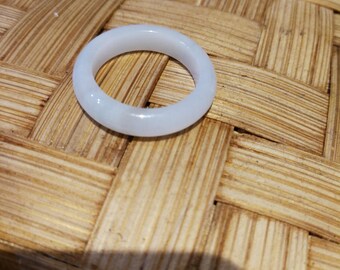 Jadeite ring band 翡翠 icy white grade A