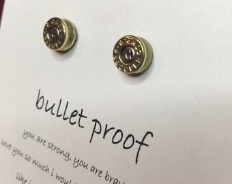 Bullet Earrings for Best Friend Jewelry Gift Birthday Gift for Her Necklace Gun Jewelry Ammo Jewelry Bullet Stud Earrings Gift for Gun Lover