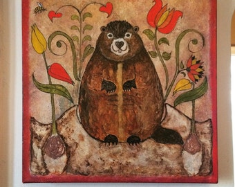 PA Dutch Fraktur Grundsau Painting