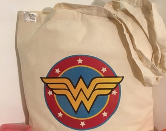 Wonder Woman cottong bag. Tote bag, feminist bag.Free shipping (UK only).