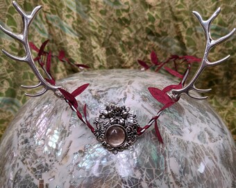 Horned Crown - Antler Tiara - Woodland Tiara - Goddess Circlet - Woodland Crown - Deer Antler Crown - Deer Tiara