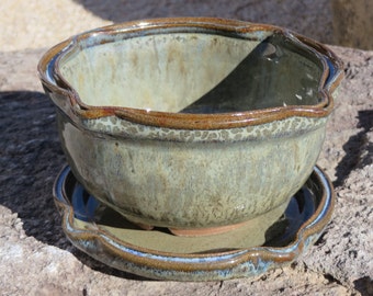 Berry Bowl Colander, Berry Bowl, Berry Bowl with Saucer, Pottery Berry Bowl, Wheel Thrown Berry Bowl, Wheel Thrown Pottery