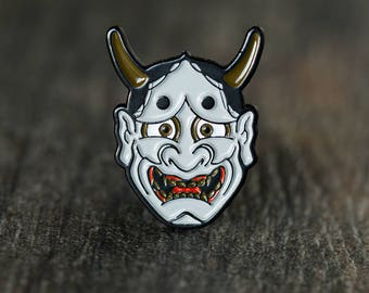 Japanese Hannya Mask Enamel Pin