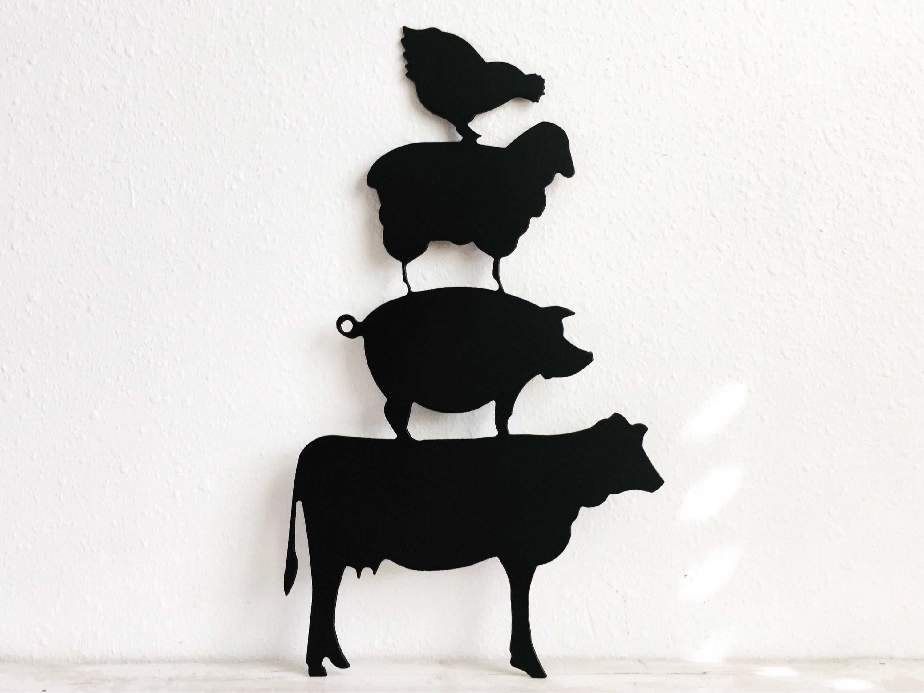 Stacked Farm Animals Metal Farm Animals Metal Sign