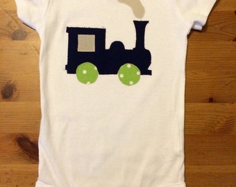 Train Bodysuit, Choo Choo Birthday, Train Birthday, Navy Train