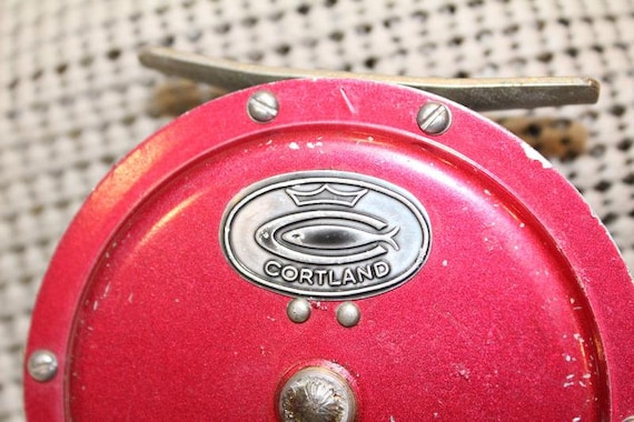  Vintage Red Cortland Fly Reel Collectible Fishing Tackle