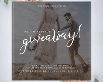 Like and Share Photography Giveaway, Mini Session Giveaway, Mini Session Template, Marketing Template Photoshop