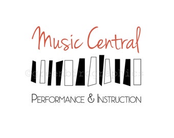 Music Logo, Piano Lesson Logo, Musician Logo, Customizable Premade Logo Design