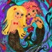 Mermaids, DIGITAL DOWNLOAD, purple, teal, sisters, friends, under the sea, ocean, pink hair, blond, tattoos, sea, girls, wall hanging, decor