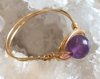Amethyst Wire Wrap Ring