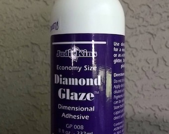 Judikins Economy Size Diamond Glaze, 8 fl. oz. bottle, Dimensional Adhesive, Clear