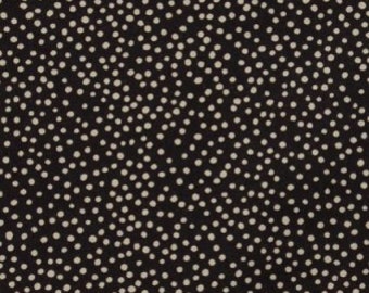 Charcoal Dots on Black Gwendolyn Dots Cotton by Alexander Henry 1/8in dots