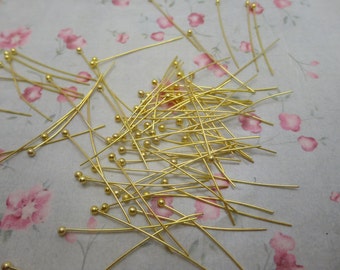 500pcs gold color metal head pin , ball pin , 30mm length , CC3079-500