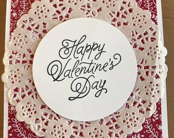 Doily Happy Valentine's Day, Valentine's Day card