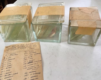 GLASS SPECIMEN containers and SLIDES