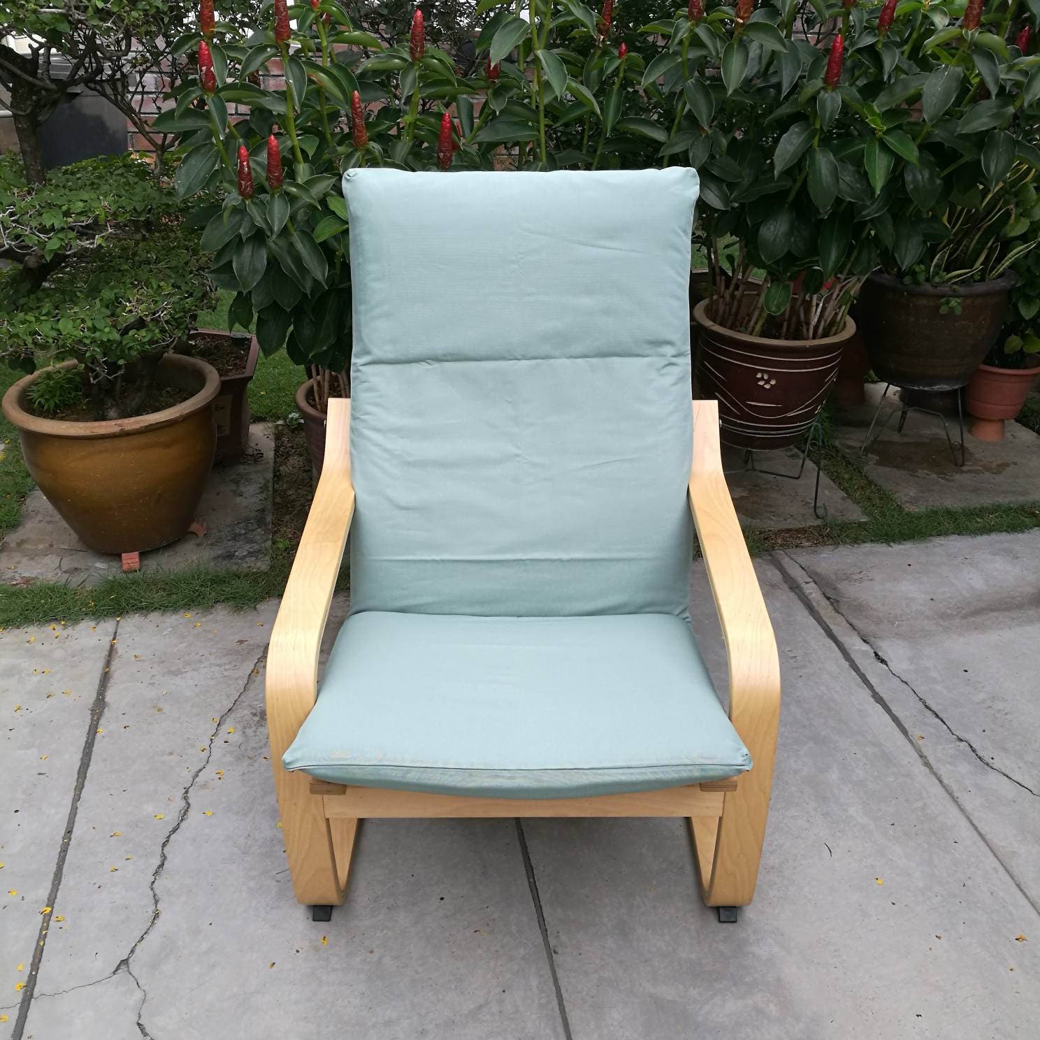 IKEA Poang Chair Cushion Cover Mint Cotton