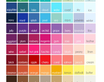 Color chart sample | Etsy