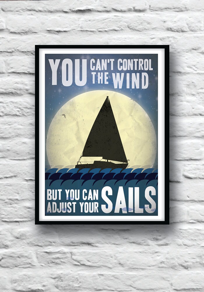 quote print sailing inspirational quote motivational art