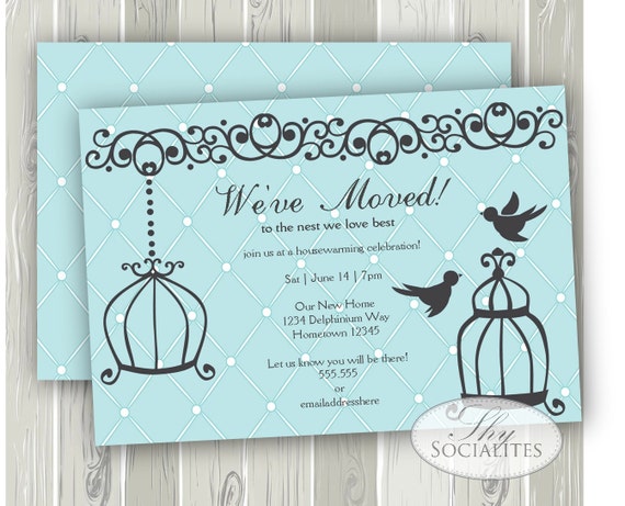 birdcage invitation housewarming invitation change of