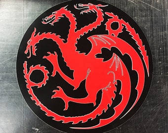 Game of Thrones House Targaryen three headed Dragon Sigil Metal Sign