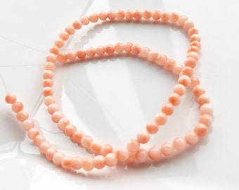 Vintage Smooth Polished Genuine Angel Skin Coral Round Beads - Choose Your Quantity